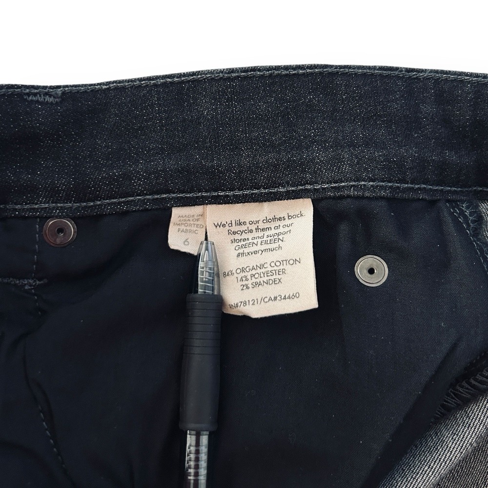 Eileen Fisher Women Size 6 Black Organic Cotton Skinny Legs Stretch Denim Jeans - Picture 7 of 13